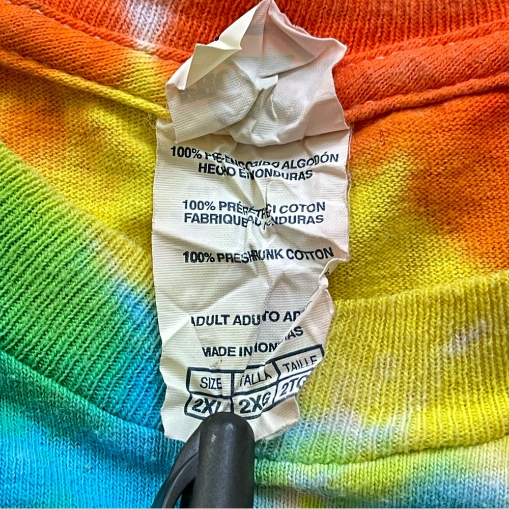 Vintage 90s Washington DC Colorful Rainbow Tie-Dye Delta Pro Weight T-Shirt - Picture 5 of 11